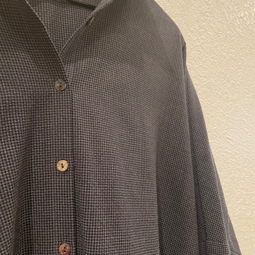 Banana Blue Australia Blue Micro Gingham Oversized Tunic Shirt Small‎ Lagenlook - Picture 4 of 9